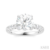1/3 Ctw Circular Shape Round Cut Diamond Semi-Mount Engagement Ring in 14K White Gold